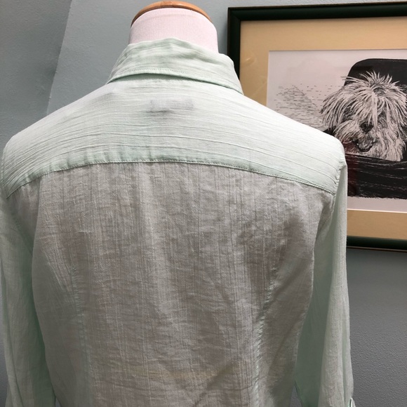 Talbots Pale Green Gossamer Thin Cotton Top - Picture 8 of 13